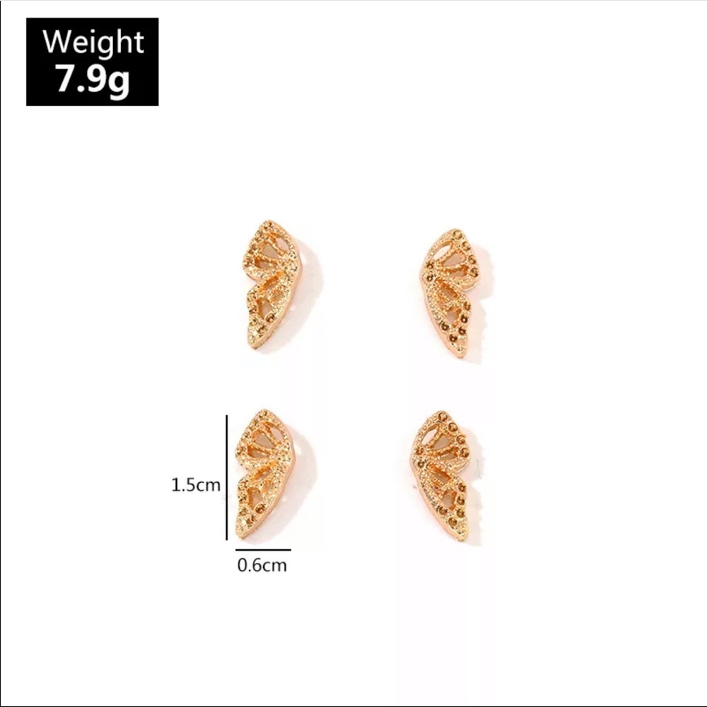 🆕 4 Pc Butterfly Stud Earring Set - Picture 3 of 4